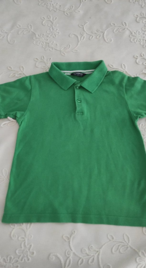 Erkek Çocuk Koyu Yeşil Kısa Kollu Polo Tişört - Görsel 5