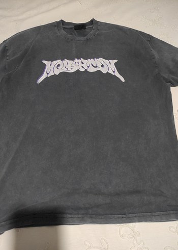 Siyah Oversize Punk Tişört - Görsel 2