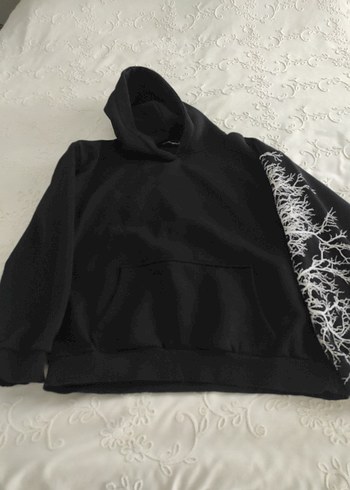 Siyah Kapüşonlu Sweatshirt - Görsel 5