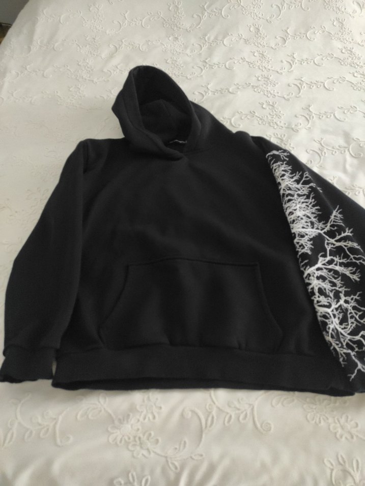 Siyah Kapüşonlu Sweatshirt - Görsel 5