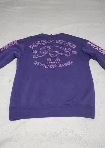 s Beden Mor Baskılı Kadın Sweatshirt
