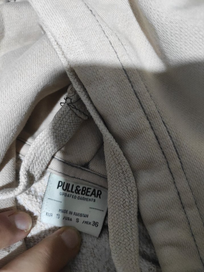 Bej Kapüşonlu erkek Sweatshirt - Görsel 3