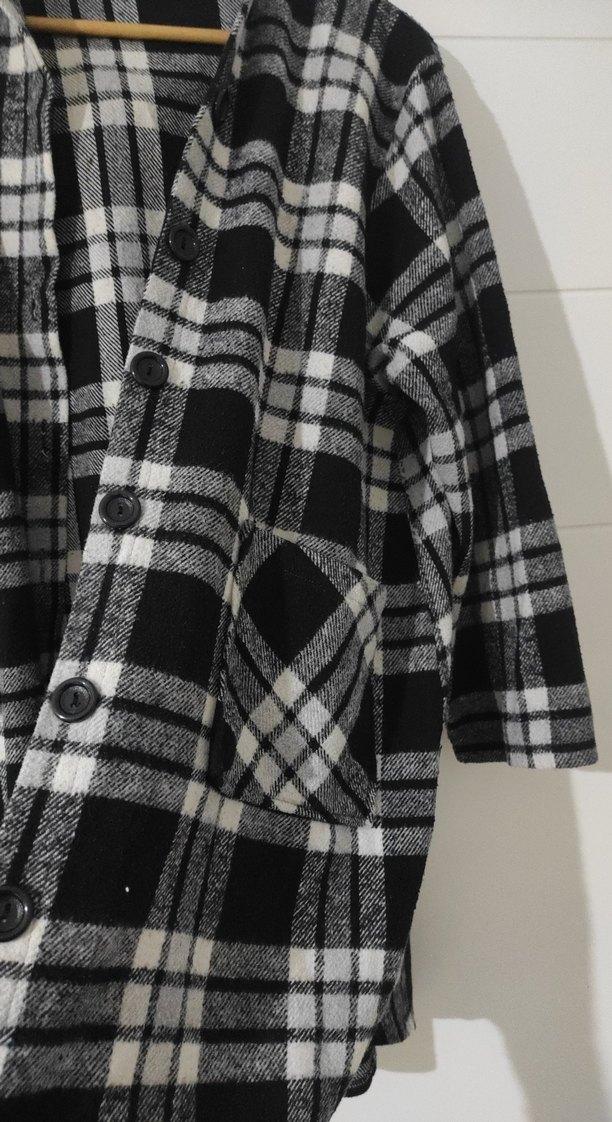 Gri Ekose Kapüşonlu Uzun Kollu Gömlek - Görsel 5