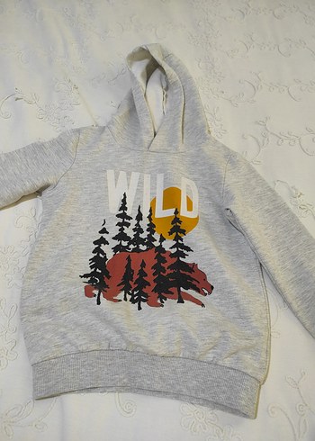 Kapüşonlu ekruErkek Çocuk Sweatshirt - Görsel 2