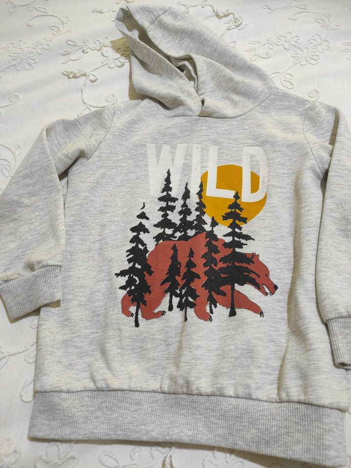 Kapüşonlu ekruErkek Çocuk Sweatshirt - Görsel 5
