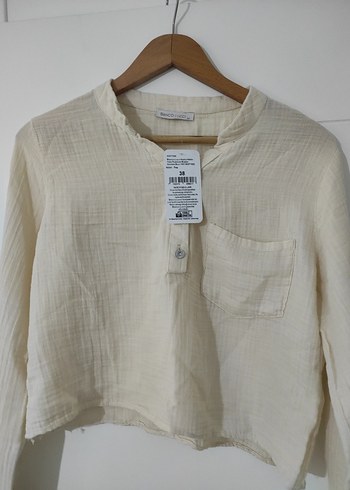 H&M Bej Basic müslin Gömlek - Bianco Lucci