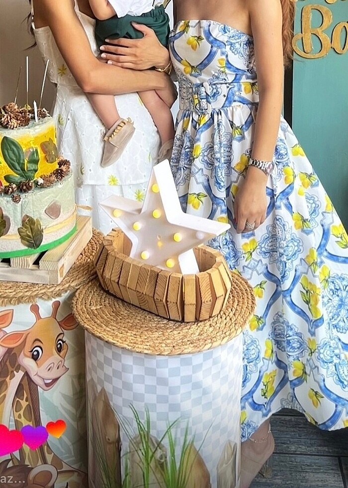 Desenli mango elbise - Görsel 3