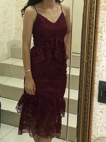 Bordo elbise