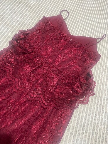 36 Beden Bordo elbise