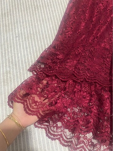 36 Beden bordo Renk Bordo elbise