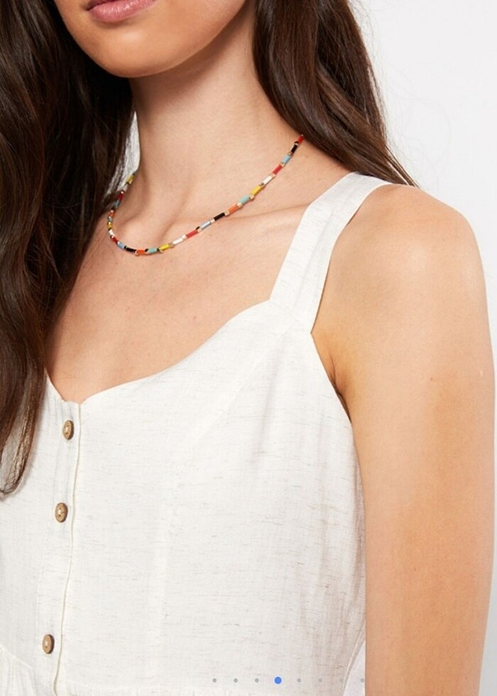 Ekru elbise - Görsel 3