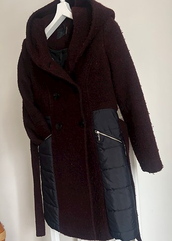 Bordo su geçirmez siyah detaylı Kaban - Görsel 4