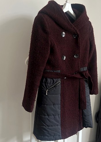 Bordo su geçirmez siyah detaylı Kaban - Görsel 2