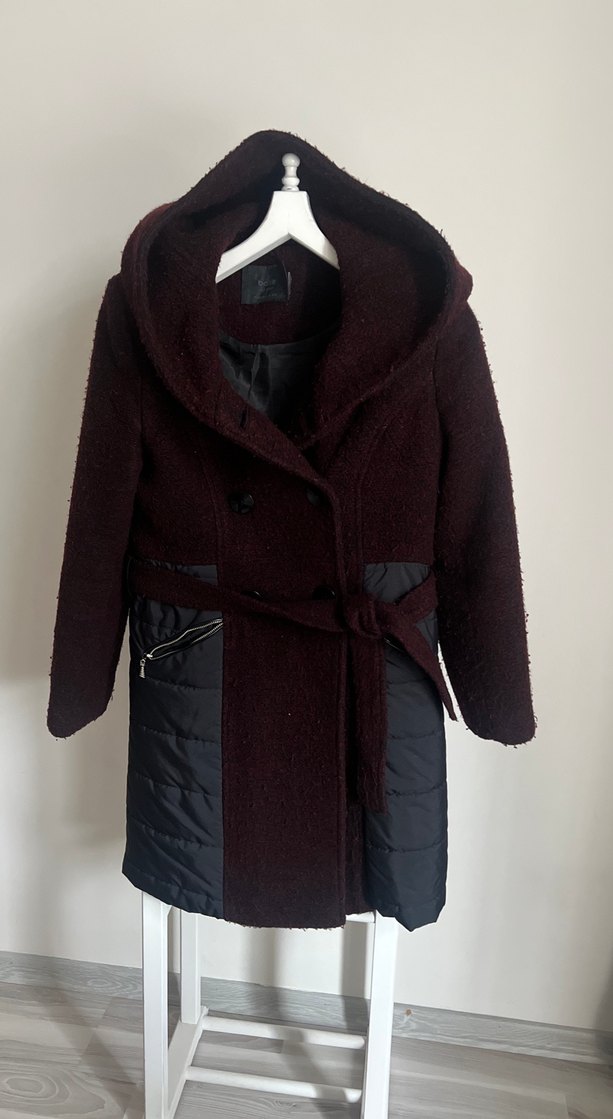 Bordo su geçirmez siyah detaylı Kaban - Görsel 3