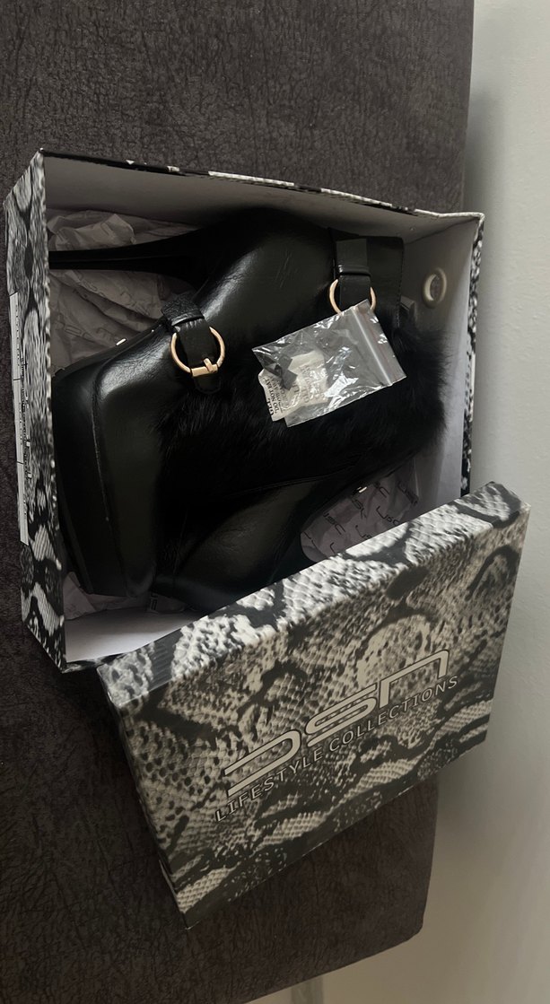 Siyah Deri Kürklü Yüksek Topuklu Gotik Bot - Görsel 4