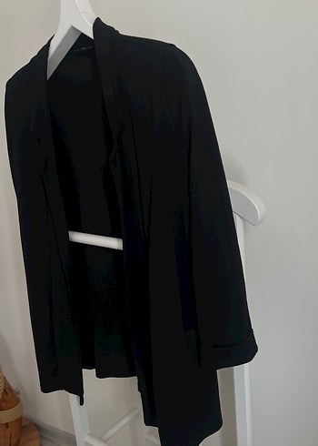 Siyah Midi Kadın Blazer Ceket - Görsel 2