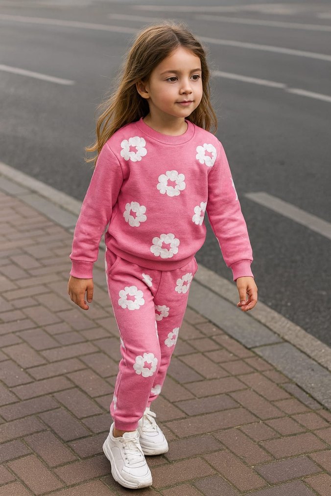 Kız Çocuk Çiçek Desenli takım - Görsel 2