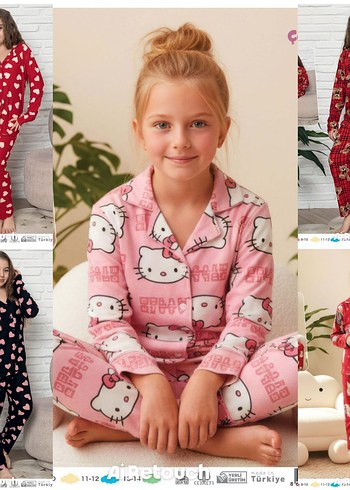 Desenli Uzun Kollu Rahat Pijama Takımı - Görsel 2