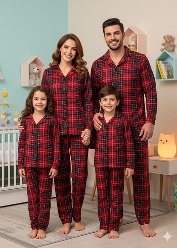 Desenli Uzun Kollu Rahat Pijama Takımı - Görsel 10