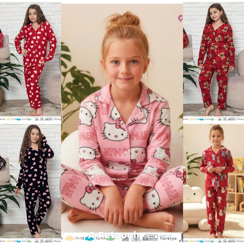 Desenli Uzun Kollu Rahat Pijama Takımı - Görsel 2