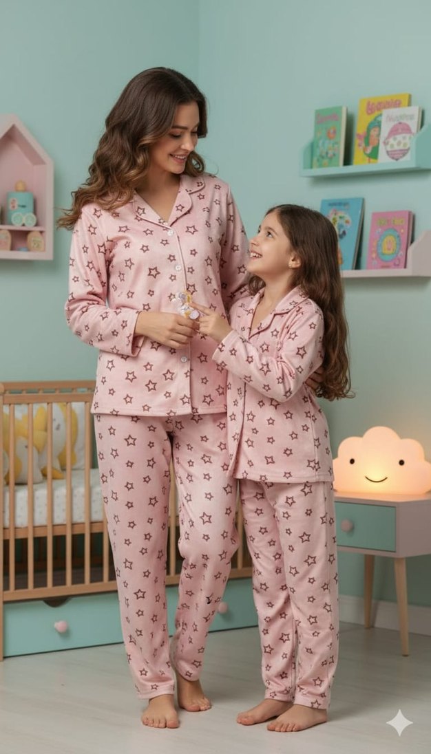 Desenli Uzun Kollu Rahat Pijama Takımı - Görsel 5