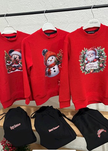 Çocuk Kırmızı noel takim - Görsel 2