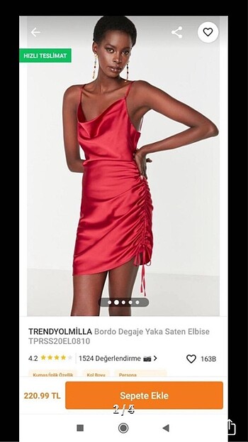 Bordo degaje yaka elbise