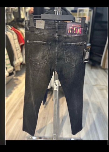 Siyah Bağcıklı Erkek Denim Pantolon - Görsel 2