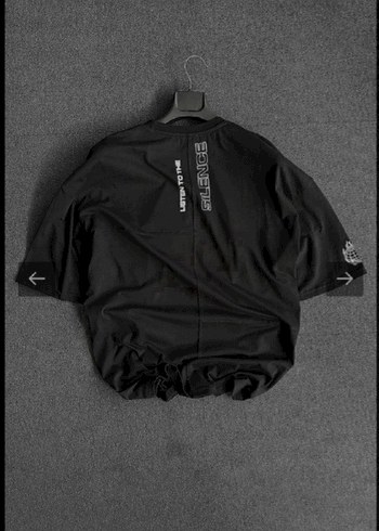 Siyah Oversize Baskılı Erkek Tişört - Görsel 2