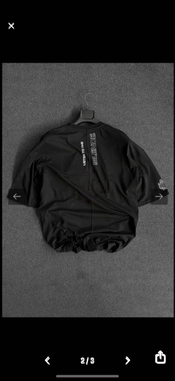 Siyah Oversize Baskılı Erkek Tişört - Görsel 2