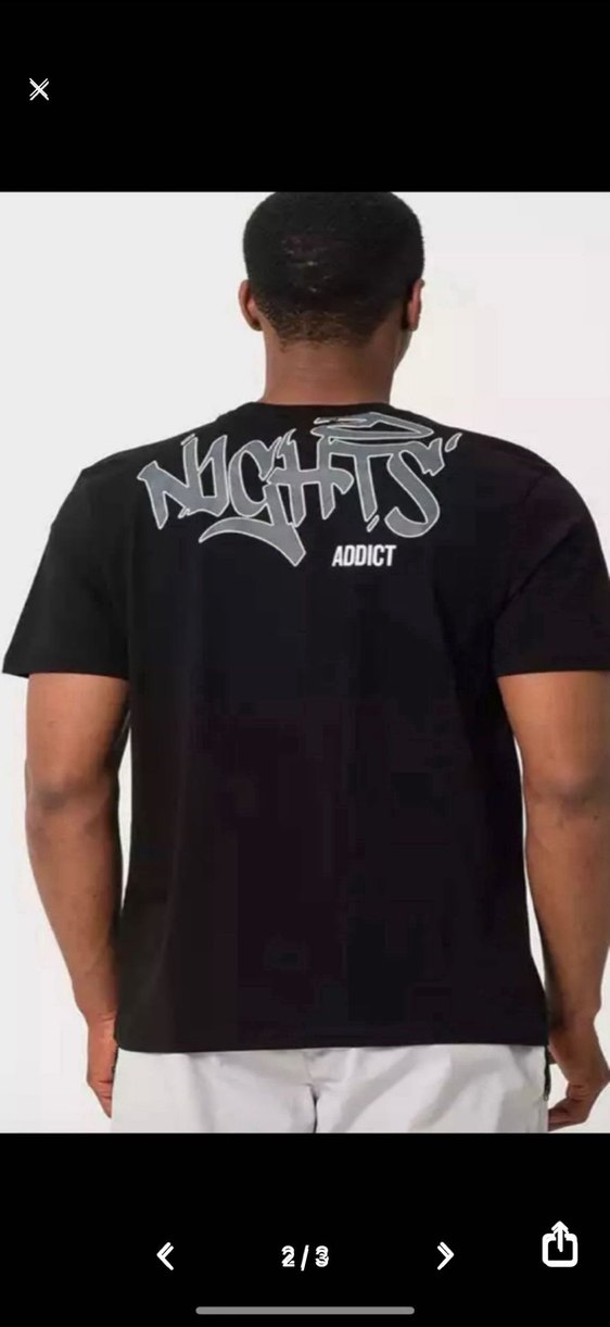 Siyah Gri Baskılı Oversize Erkek Tişört - Görsel 2