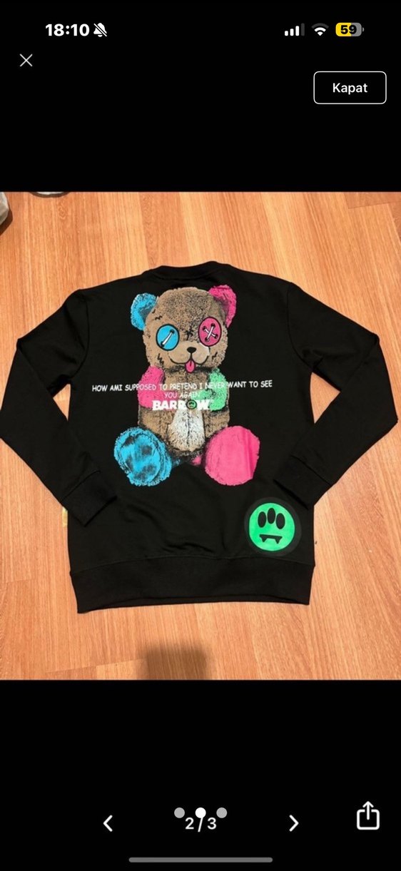 Barrow Siyah Renkli Baskılı Erkek Sweatshirt - Görsel 2