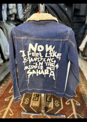 Kürklü Lacivert Denim Ceket - Görsel 2