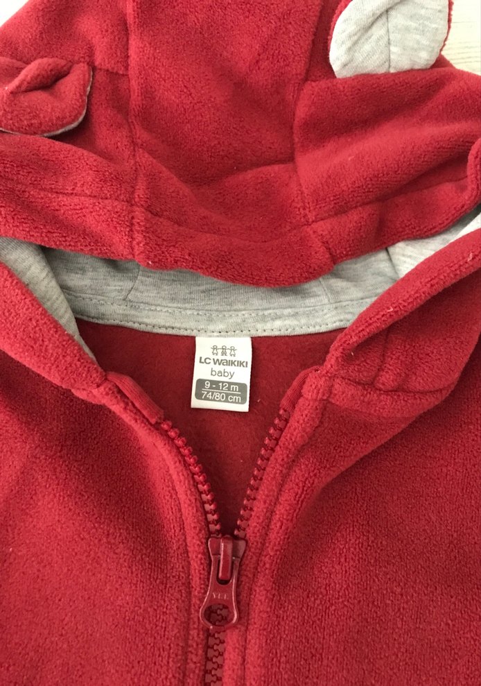 Kırmızı Fermuarlı Bebek Tulumu - Görsel 3