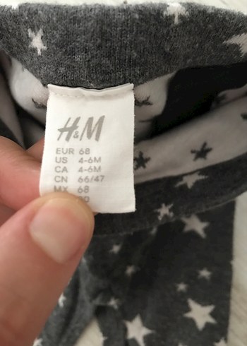 3-6 Ay Beden gri Renk Kız Çocuk Gri Yıldızlı Triko Tayt