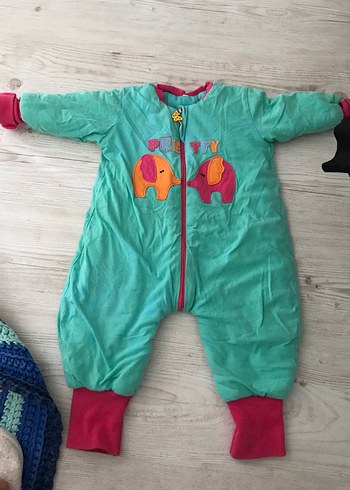 Nakışlı Turkuaz Kız Bebek Tulumu - Görsel 2