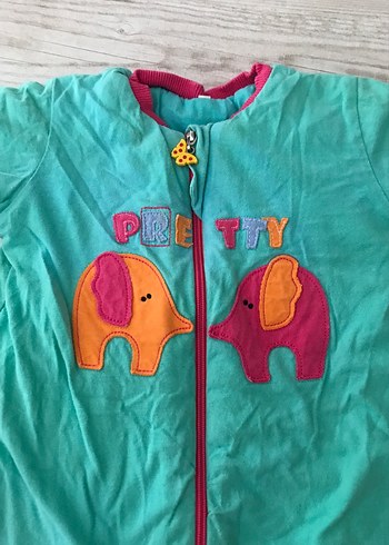 Nakışlı Turkuaz Kız Bebek Tulumu - Görsel 3