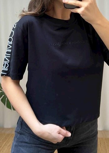 Calvin Klein Calvin Klein Siyah Baskılı Oversize Tişört