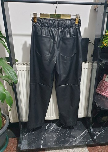 Massimo Dutti Siyah Deri Kadın Pantolon - Görsel 6