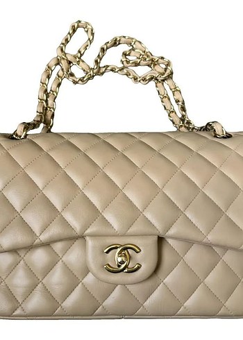 Chanel model Zincir Detaylı Bej Deri Kadın Çanta