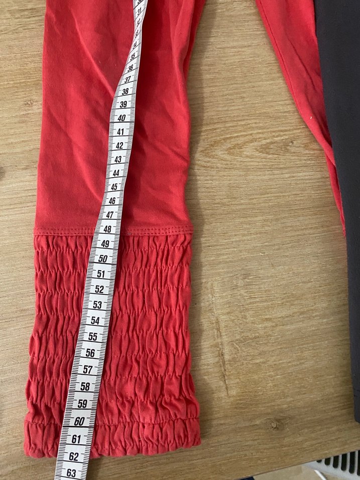 Kız Çocuk Kırmızı ve Siyah Tayt Seti - Görsel 3