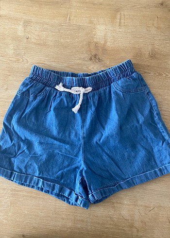 Kızlar için Mavi Denim Bol Kesim Şort
