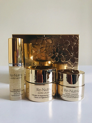 universal Beden altın Renk Estee Lauder Re-Nutriv Anti-Aging Cilt Bakım Seti
