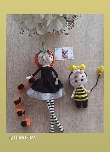 Amigurumi patilacan bebek ve arı maya