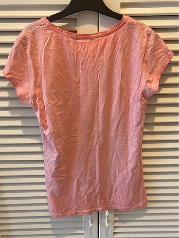 s Beden pembe Renk Kelebek Desenli Tshirt