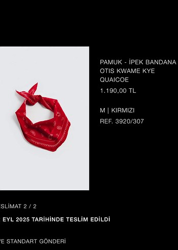 Zara Kırmızı Pamuk İpek Bandana