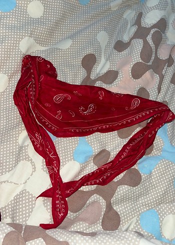  Beden Zara Kırmızı Pamuk İpek Bandana
