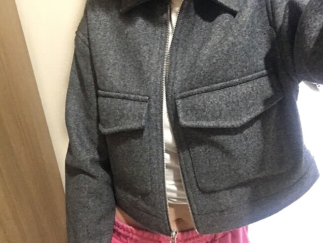 xs Beden gri Renk Bershka ceket