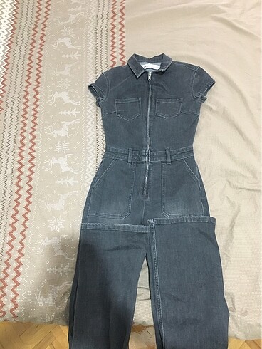 xs Beden gri Renk Bershka kot tulum