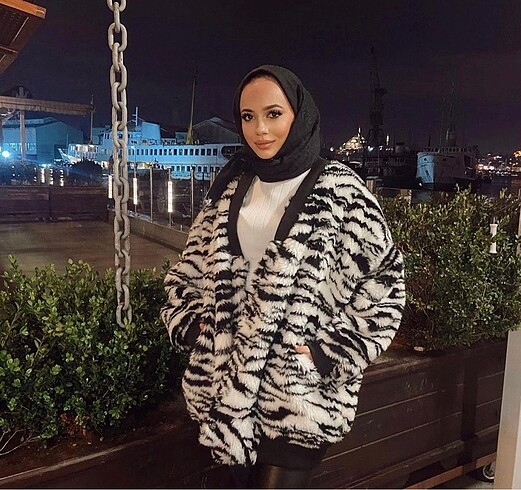 Zebra desenli ceket